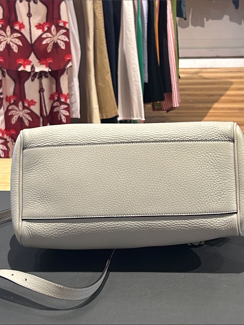 Mulberry Cream Pebble Leather Satchel with Braided Top Handle - Picture 7 of 12